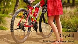  Presentation with ecotourism - Colorful slide deck enhanced with park girl in ecotourism backdrop and a gold colored foreground