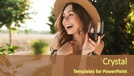  Presentation with bar drinks wine - Audience pleasing slide deck consisting of park holding glass drinking wine backdrop and a tawny brown colored foreground