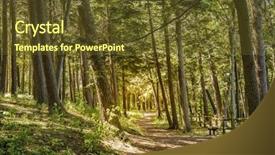  Presentation with walking trail - Colorful presentation theme enhanced with park in charlevoix michigan backdrop and a tawny brown colored foreground