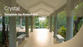  Presentation with park - Audience pleasing slide deck consisting of park-in-longgang-district backdrop and a coral colored foreground