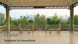  Presentation with park - Cool new theme with park-in-longgang-district backdrop and a coral colored foreground