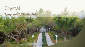  Presentation with park - Cool new PPT layouts with park-in-longgang-district backdrop and a cream colored foreground