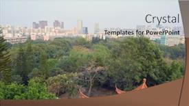  Presentation with park - Amazing PPT theme having park-in-longgang-district backdrop and a light gray colored foreground