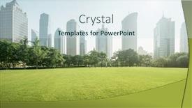  Presentation with china shanghai - PPT theme enhanced with park-in-lujiazui-financial-centre background and a sky blue colored foreground