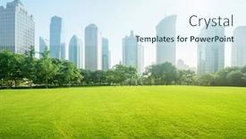  Presentation with china shanghai - Colorful presentation theme enhanced with park-in-lujiazui-financial-centre backdrop and a sky blue colored foreground