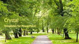  Presentation with time - Theme consisting of park in spring time background and a tawny brown colored foreground