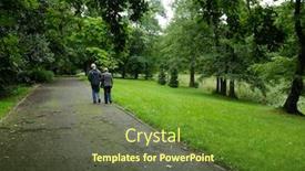  Presentation with time - Beautiful PPT layouts featuring park-in-spring-time backdrop and a tawny brown colored foreground