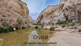  Presentation with waterfall - Audience pleasing PPT layouts consisting of park in the negev desert backdrop and a coral colored foreground