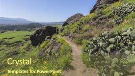  Presentation with community - PPT theme having green hillside trail in wildwood regional park in the thousand oaks community of ventura county california background and a tawny brown colored foreground