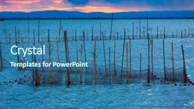  Presentation with sunset - Audience pleasing PPT theme consisting of park in valencia el saler backdrop and a ocean colored foreground