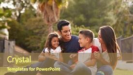  Presentation with hispanic - Slide set featuring park looking at each background and a coral colored foreground