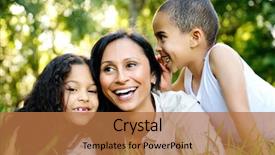  Presentation with mom kids - Slides featuring park mom and two background and a coral colored foreground