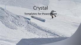  Presentation with snow mountain - Audience pleasing presentation theme consisting of park mountain ski resort rosa backdrop and a light gray colored foreground