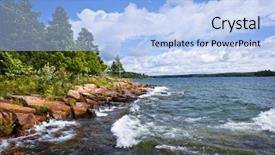  Presentation with rocky shore - Cool new PPT layouts with near parry sound ontario canada backdrop and a light blue colored foreground