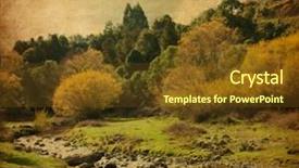  Presentation with vintage paper - Theme with park north island new zealand background and a tawny brown colored foreground