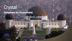  Presentation with los angeles - Presentation theme featuring park observatory famous los angeles background and a gray colored foreground