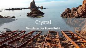  Presentation with park - Theme consisting of park-of-cabo-de-gata background and a gray colored foreground