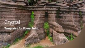 Presentation with stones - Slides with park-of-red-stones-hongshilin background and a tawny brown colored foreground
