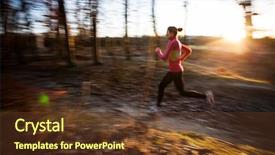  Presentation with health woman running female runner - Colorful PPT layouts enhanced with park on a cold fall backdrop and a  colored foreground
