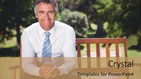  Presentation with park - Presentation theme featuring park on a sun background and a  colored foreground