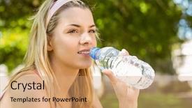  Presentation with park - PPT theme enhanced with park on a sunny day background and a coral colored foreground