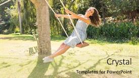  Presentation with park - Presentation design having park on a sunny day background and a blonde colored foreground