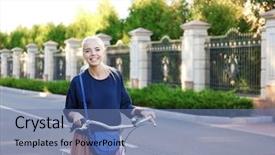  Presentation with environment health safety - Colorful slides enhanced with park on blurred background backdrop and a  colored foreground