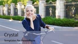  Presentation with health environment - Presentation enhanced with park on blurred background background and a  colored foreground