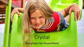  Presentation with save girl child - Cool new slides with park playground game girl slide backdrop and a yellow colored foreground