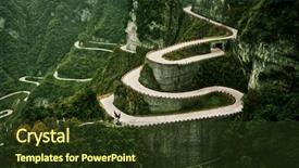  Presentation with forest road - Beautiful slide deck featuring park road wulingyuan scenic area backdrop and a tawny brown colored foreground
