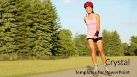  Presentation with outdoor activities - PPT layouts featuring park rollerblading on inline skate background and a yellow colored foreground