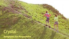  Presentation with active lifestyle - Beautiful PPT layouts featuring park running up the hill backdrop and a tawny brown colored foreground