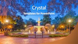  Presentation with savannah - Beautiful presentation theme featuring park savannah georgia usa fountain backdrop and a teal colored foreground