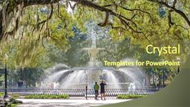  Presentation with savannah - Slide deck with park savannah georgia usa fountain background and a tawny brown colored foreground
