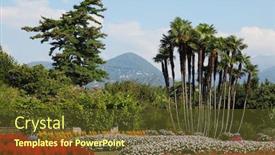  Presentation with bright yellow - Slide deck with park villa taranto bright red yellow and white flowers and palms magnificent tranquil landscape background and a tawny brown colored foreground