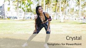  Presentation with pretty girl - Cool new PPT layouts with park while listening to music backdrop and a  colored foreground