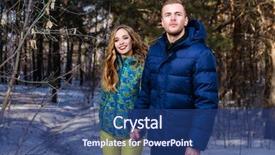  Presentation with winter - Audience pleasing slides consisting of park winter fashion down jacket backdrop and a ocean colored foreground