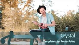  Presentation with park - Amazing slides having park with a tiny guitar backdrop and a ocean colored foreground