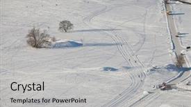  Presentation with skiing - Presentation having park with cross-country ski background and a light gray colored foreground
