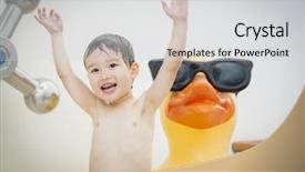  Presentation with rubber duck - Audience pleasing slides consisting of park with large rubber duck backdrop and a light gray colored foreground