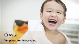  Presentation with rubber duck - PPT layouts consisting of park with large rubber duck background and a coral colored foreground