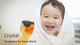  Presentation with rubber duck - Colorful PPT layouts enhanced with park with large rubber duck backdrop and a coral colored foreground