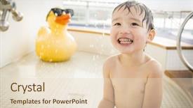  Presentation with rubber duck - Slides having park with large rubber duck background and a lemonade colored foreground