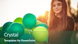  Presentation with cute birthday - Beautiful slide set featuring park with pile of green backdrop and a ocean colored foreground