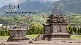  Presentation with complex - Cool new slide deck with park wonosobo central java indonesia backdrop and a light blue colored foreground