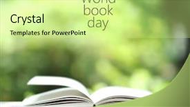  Presentation with book wide open - Audience pleasing PPT layouts consisting of park world book day poster backdrop and a soft green colored foreground
