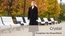  Presentation with yellow orange - Cool new theme with park yellow and orange leaves backdrop and a  colored foreground