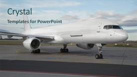  Presentation with cargo airplane - Slide set with parked at an airport blank background and a lemonade colored foreground