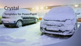  Presentation with poland - Slide set having fishing net at an old background and a gray colored foreground