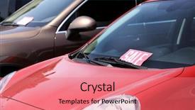  Presentation with used cars - Cool new theme with parked cars for sale backdrop and a coral colored foreground